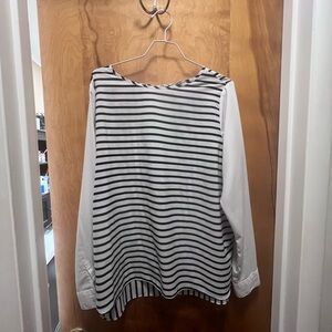Striped Black and White Women's Top